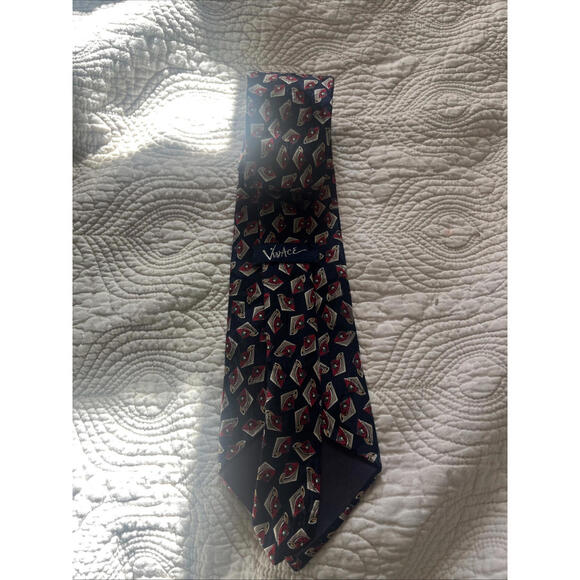 Vintage‎ Classic Vivace Geometric Men 100% Silk Tie Blue With Multicolors  58” - Picture 4 of 4